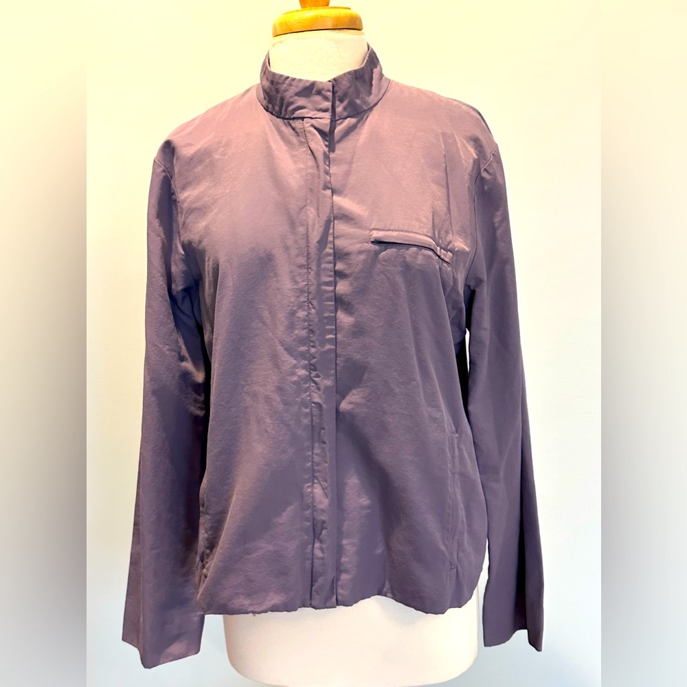 Eileen Fisher Lavender Full zip lightweight minimalist jacket. Size XLar…